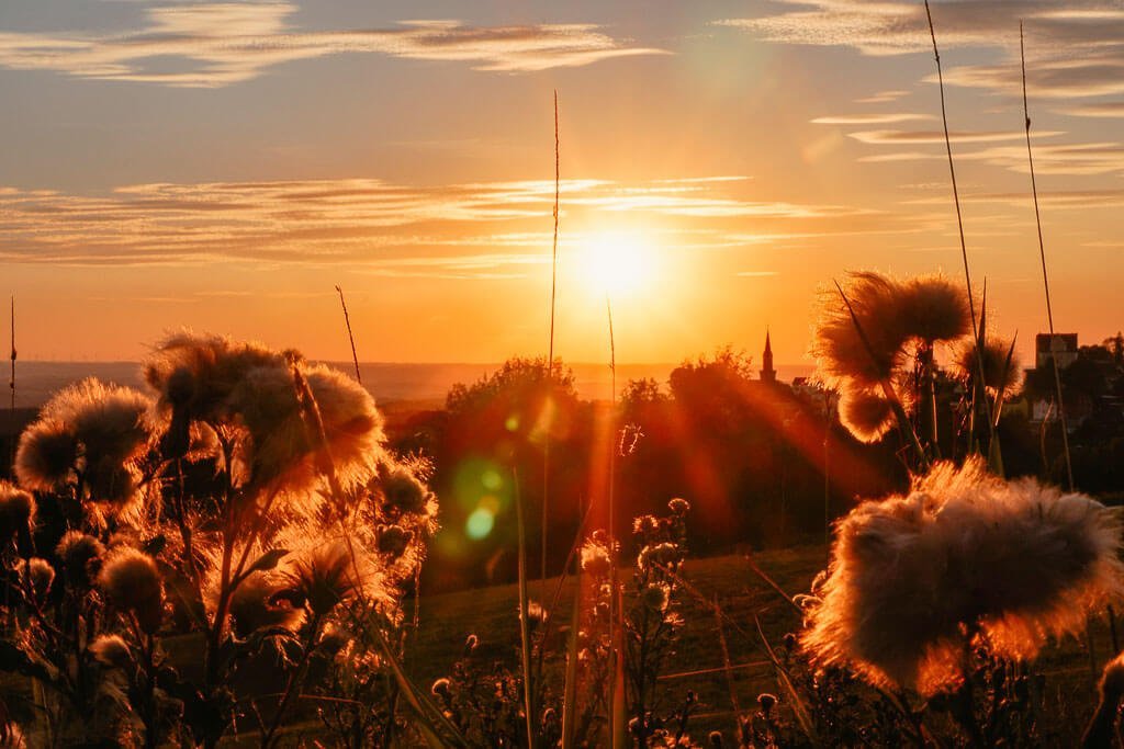 Sonnenuntergang bei Sch&ouml;neck im Vogtland