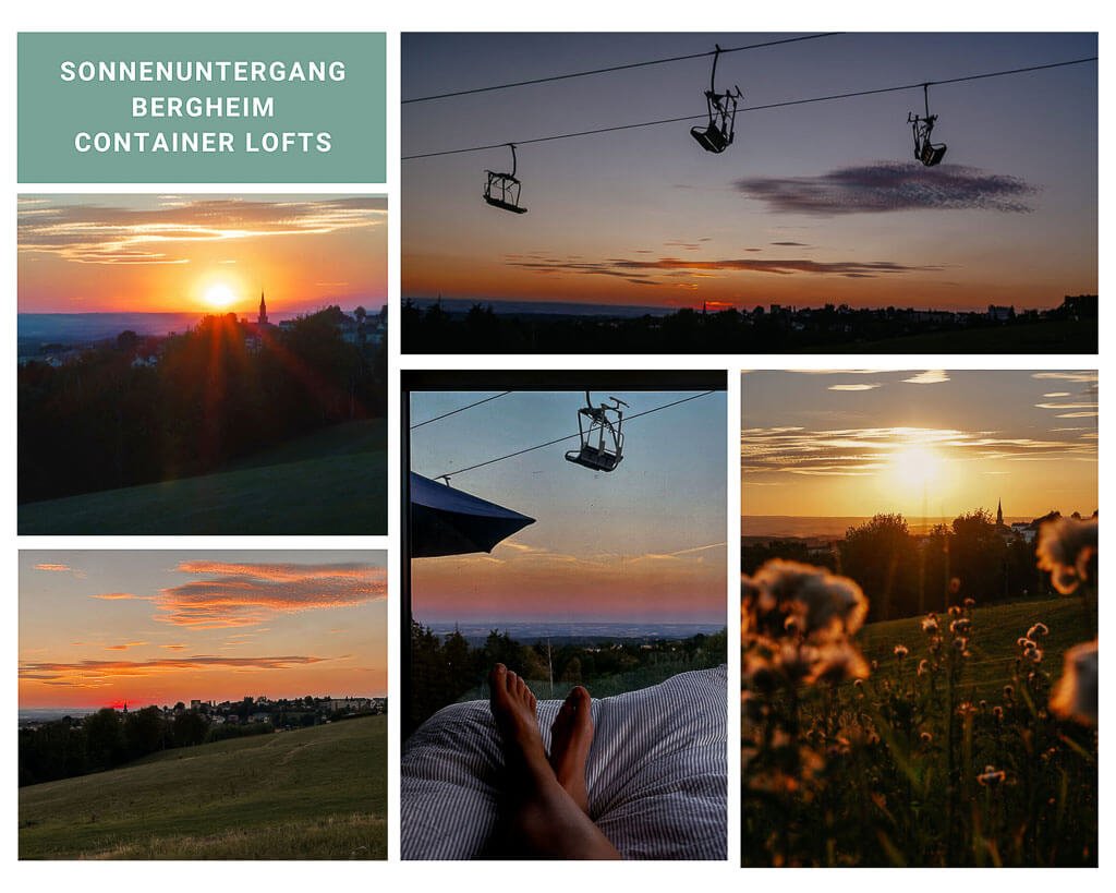 Sonnenuntergang in Sch&ouml;neck an den Bergheim Container Lofts