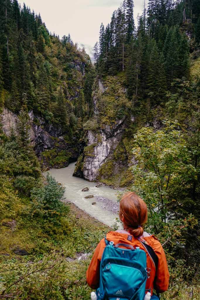 Lechschlucht mit Couchflucht beim Wandern auf dem Lechweg