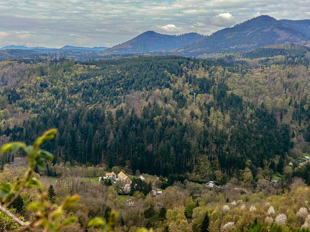 Elsass Ausblick auf Vogesen von der Burg Hohenstein