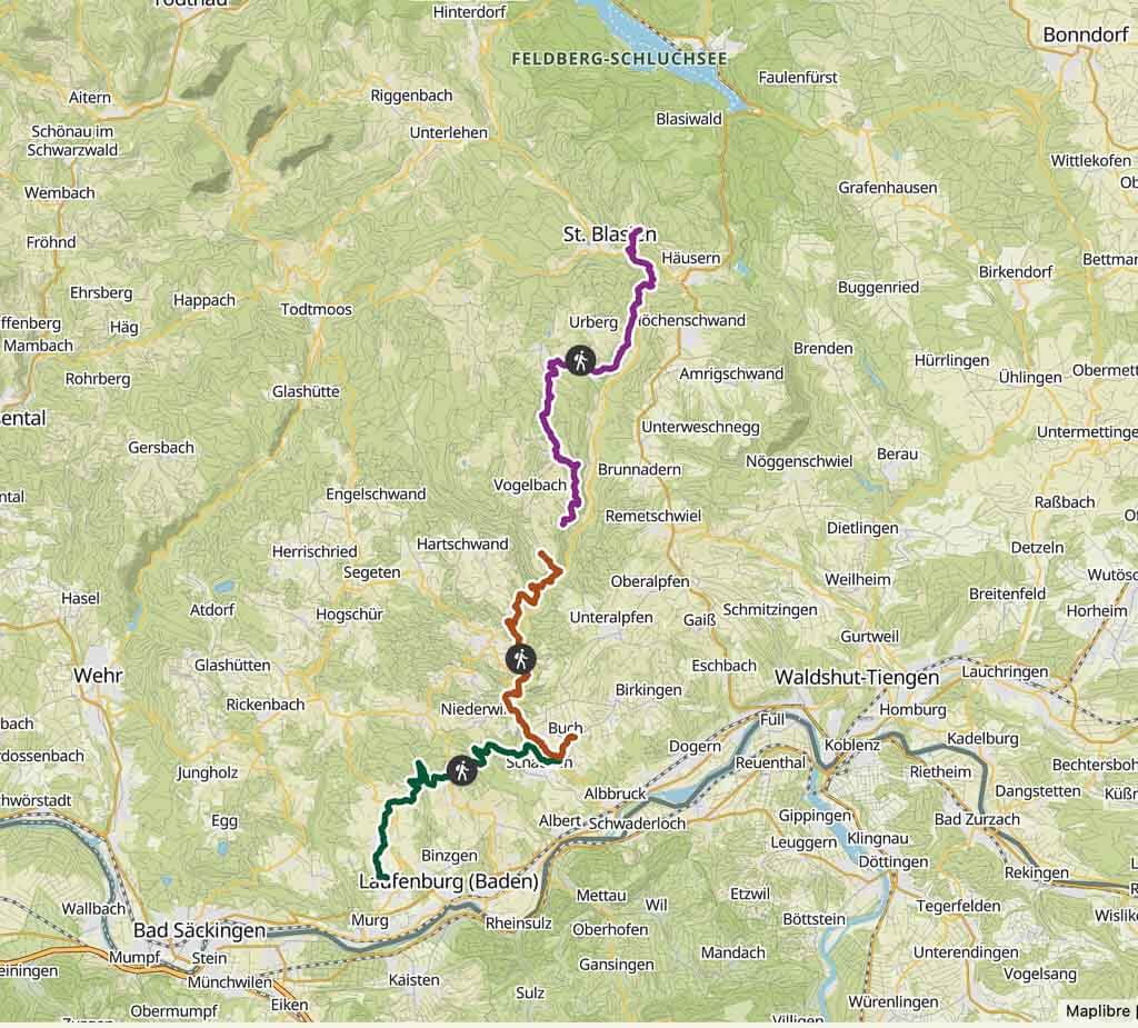 Trekking im Schwarzwald - &Uuml;bersichtskarte Komoot