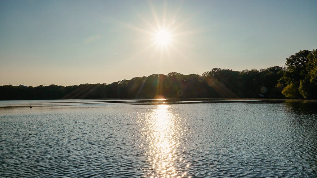 Sonnenuntergang an der Sechs-Seen-Platte Duisburg