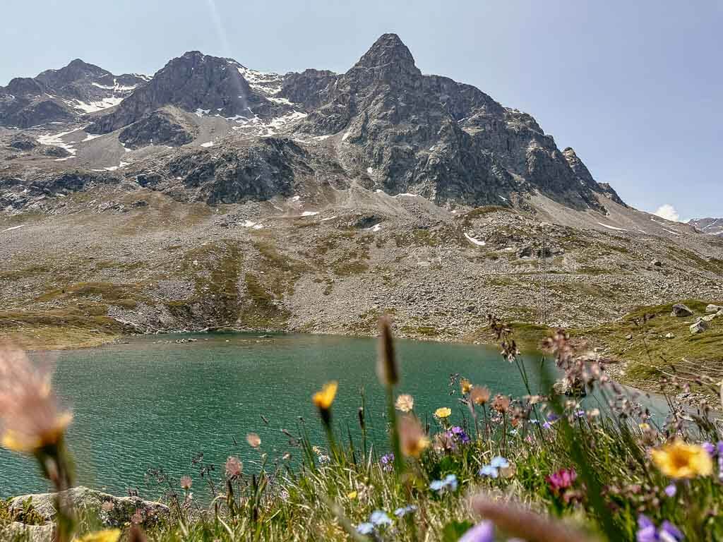 Bergsee am Julierpass auf der Grand Tour of Switzerland