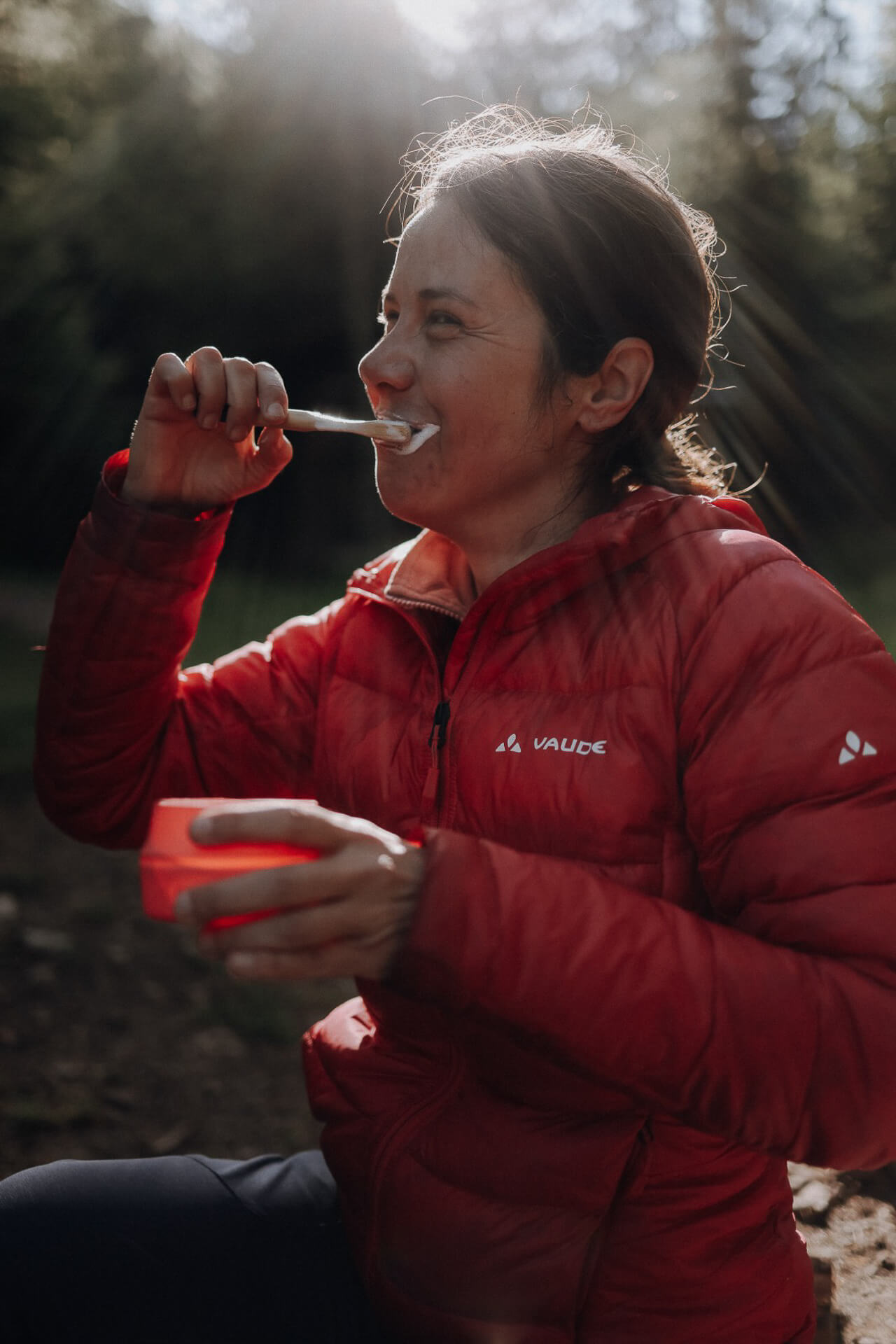 Couchflucht Z&auml;hne putzen im Trekkingcamp Windberg