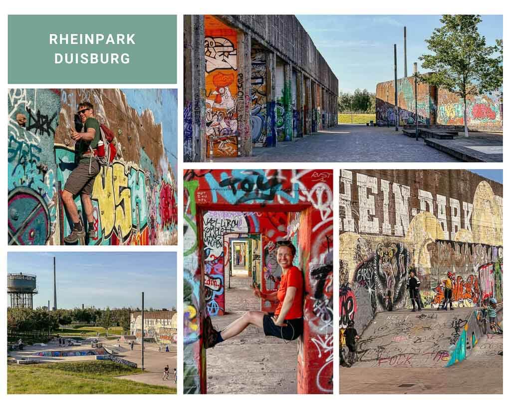 Rheinpark Duisburg-Hochfeld mit Streetart und Skatepark