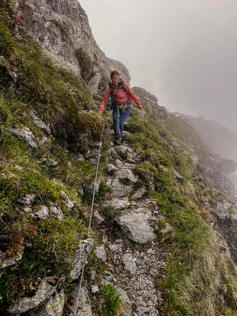 Drahtseilgesicherter Weg auf der Montafoner H&uuml;ttenrunde