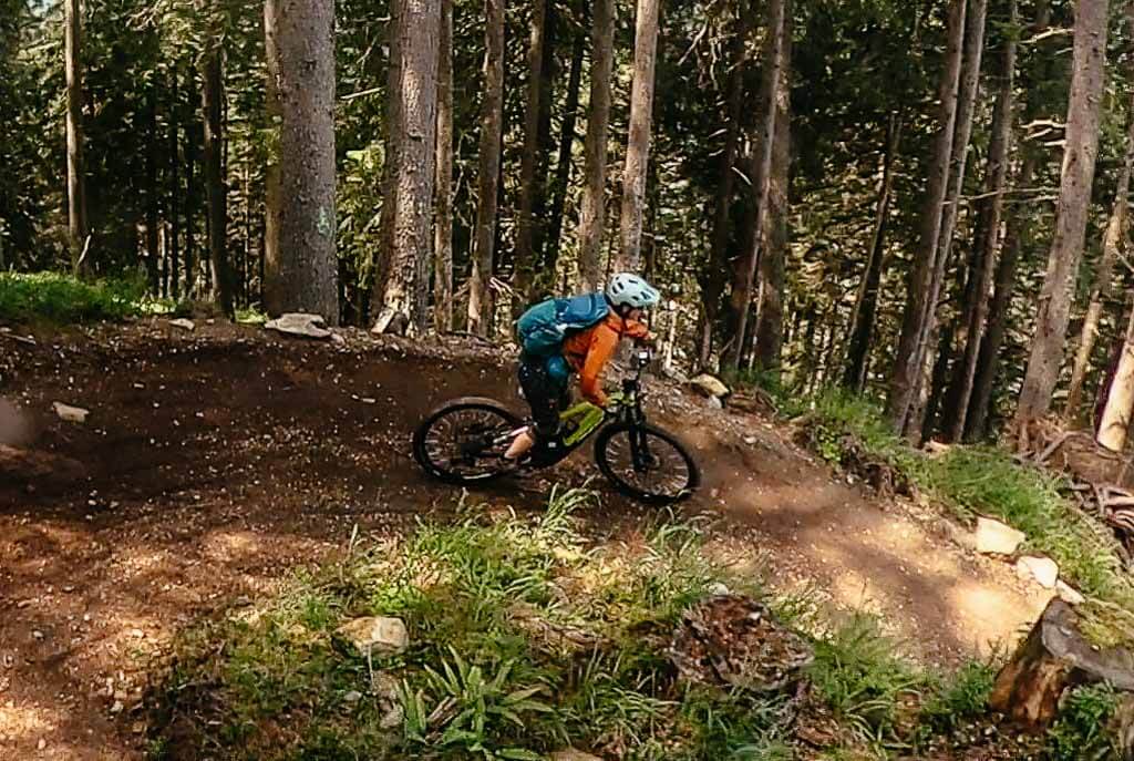 Couchflucht mit Mountainbike im Trailpark Hochjoch im Montafon