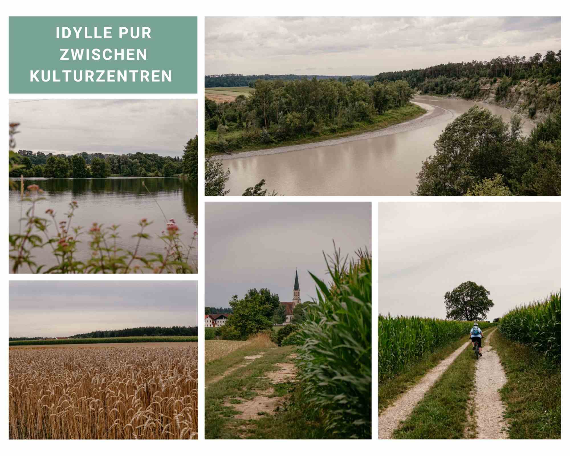 Gr&uuml;ne Landschaft Inn-Salzach Fahrradtour