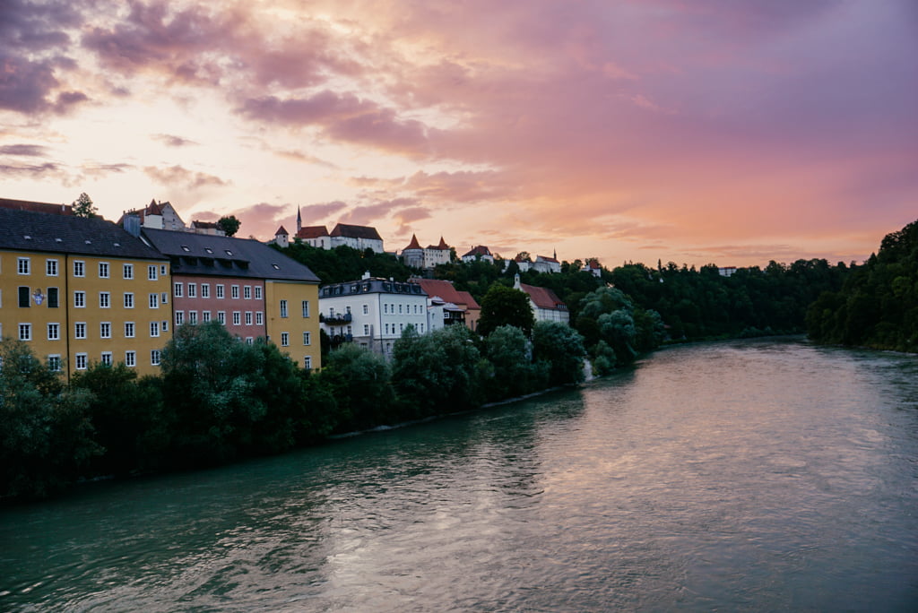 Sonnenuntergang Burghausen in der Region Inn-Salzach