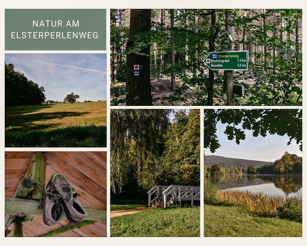 Natur und Landschaftsidylle beim wandern auf dem Elsterperlenweg