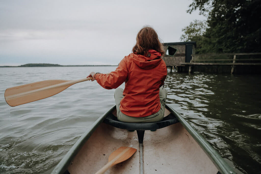 Couchflucht beim Kanu fahren auf dem Maribo See auf Lolland in D&auml;nemark