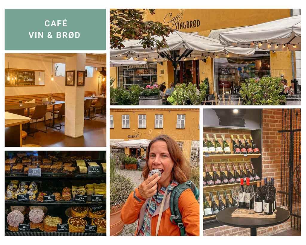 Caf&eacute; Vin & Br&oslash;d am Marktplatz von Maribo auf Lolland in D&auml;nemark