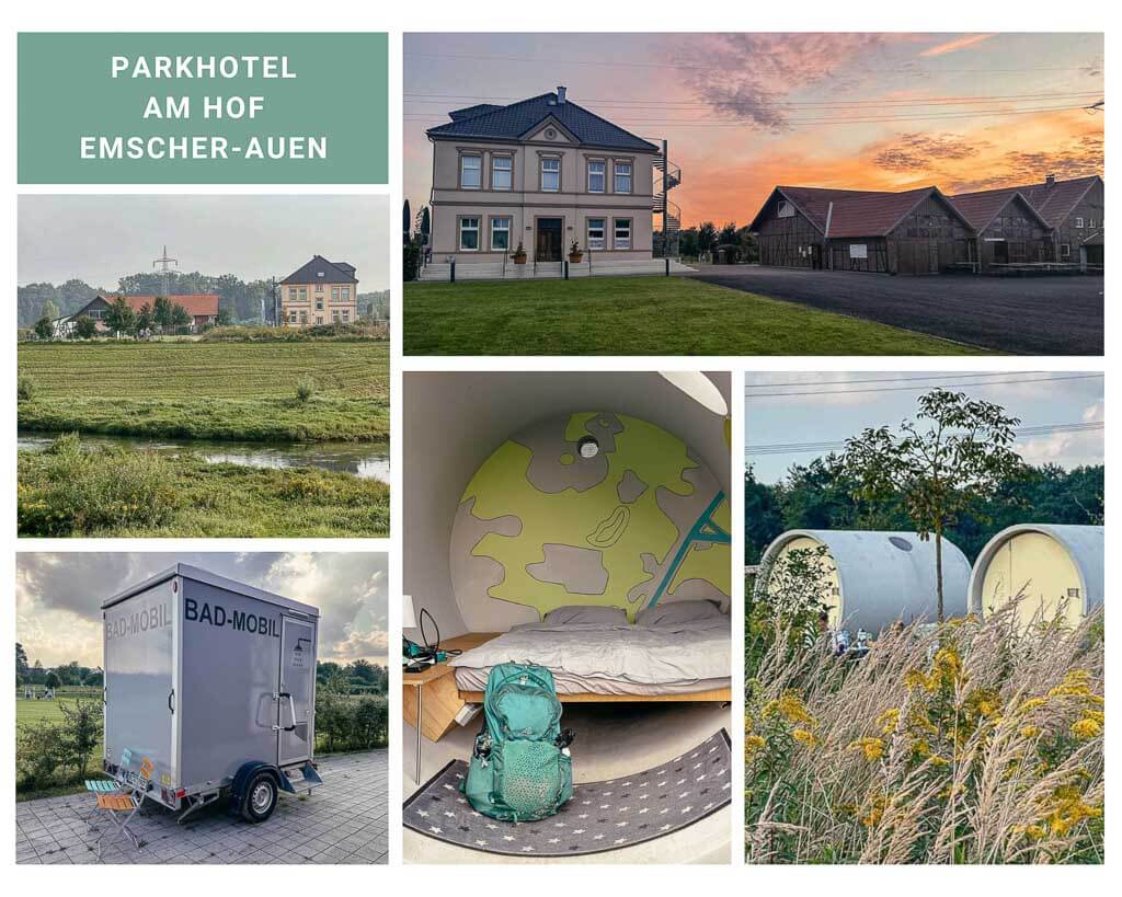 &Uuml;bernachtung in einer Kanalr&ouml;hre am Parkhotel Hof Emscher-Auen in Castrop-Rauxel