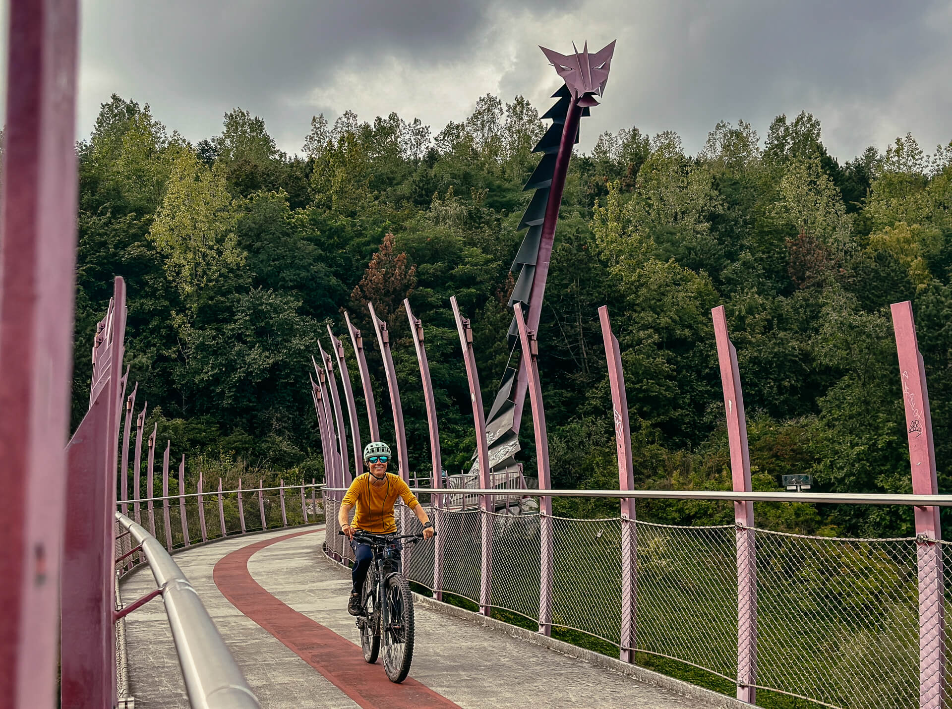 Drachenbr&uuml;cke an der Halde Hoheward bei der Radtour im Ruhrgebiet