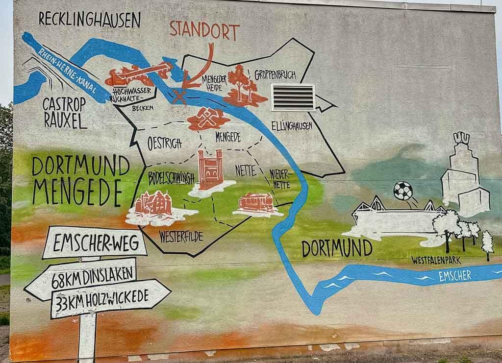 Streetart zum Emscher-Weg im Ruhrgebiet