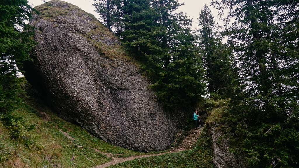 Felsen am Wanderweg im Lecknertal in Vorarlberg