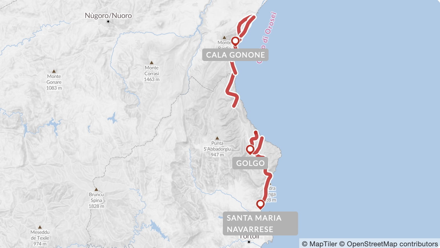 Wanderkarte Sardinien