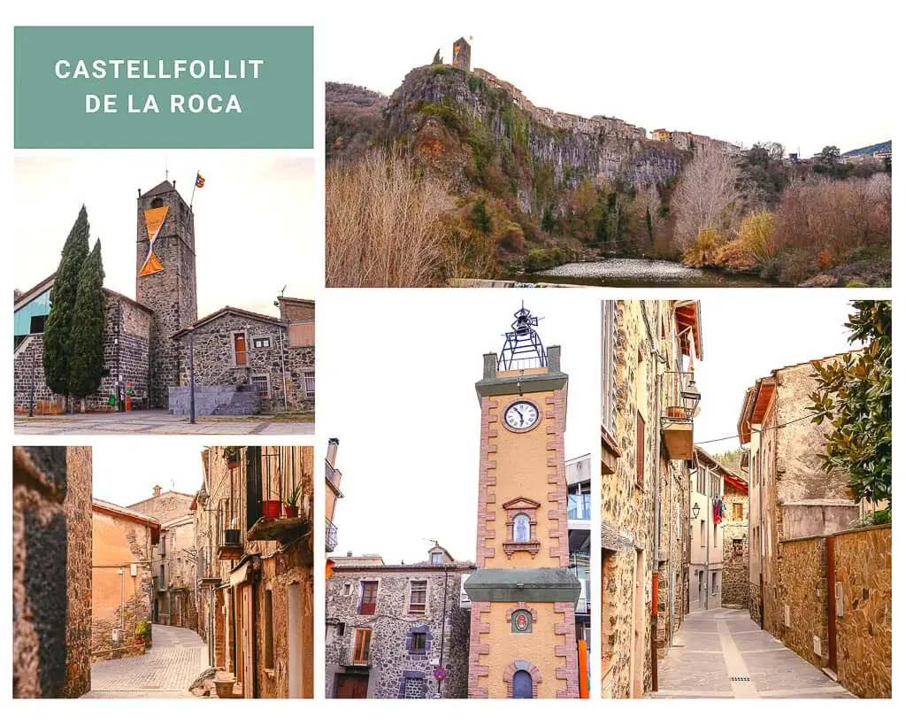 Katalonien wandern im Dorf Castellfollit de la Roca